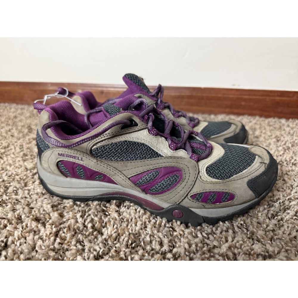 Merrell Shoes Womens 8W Select Grip Air Cushion Sport Hiking Gray/Purple J24362W